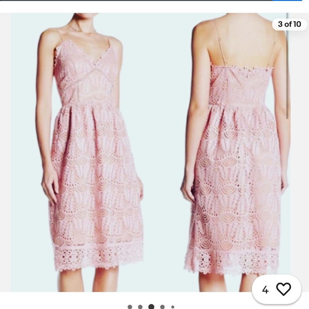28. Current Air Anthropologie Lace, Knee Length Midi DUSTY ROSE MAUVE